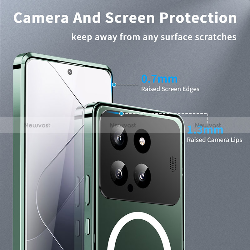 Luxury Metal Frame and Plastic Back Cover Case with Mag-Safe Magnetic LK2 for Xiaomi Mi 14 Pro 5G