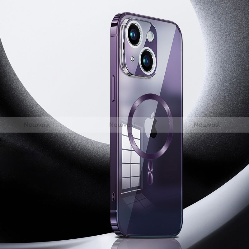 Luxury Metal Frame and Plastic Back Cover Case with Mag-Safe Magnetic LK3 for Apple iPhone 13