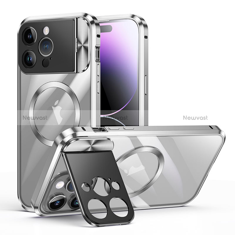 Luxury Metal Frame and Plastic Back Cover Case with Mag-Safe Magnetic LK4 for Apple iPhone 13 Pro Max