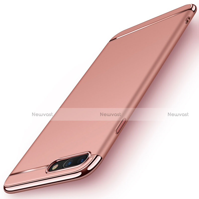 Luxury Metal Frame and Plastic Back Cover F01 for Apple iPhone 7 Plus Rose Gold