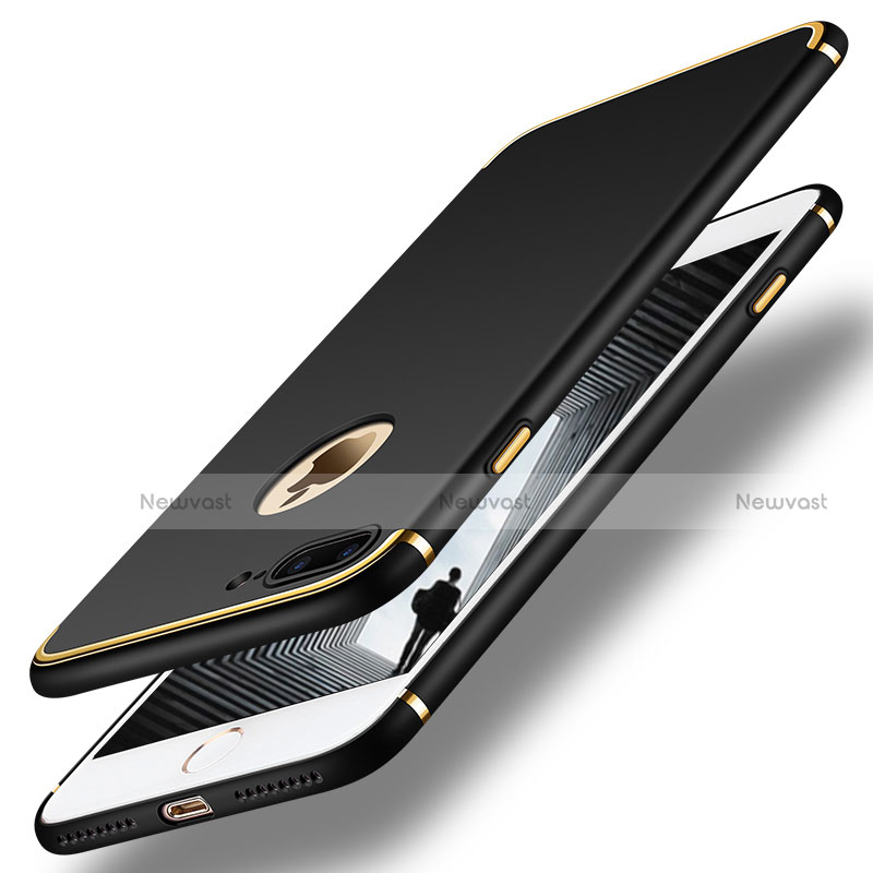 Luxury Metal Frame and Plastic Back Cover F02 for Apple iPhone 7 Plus Black