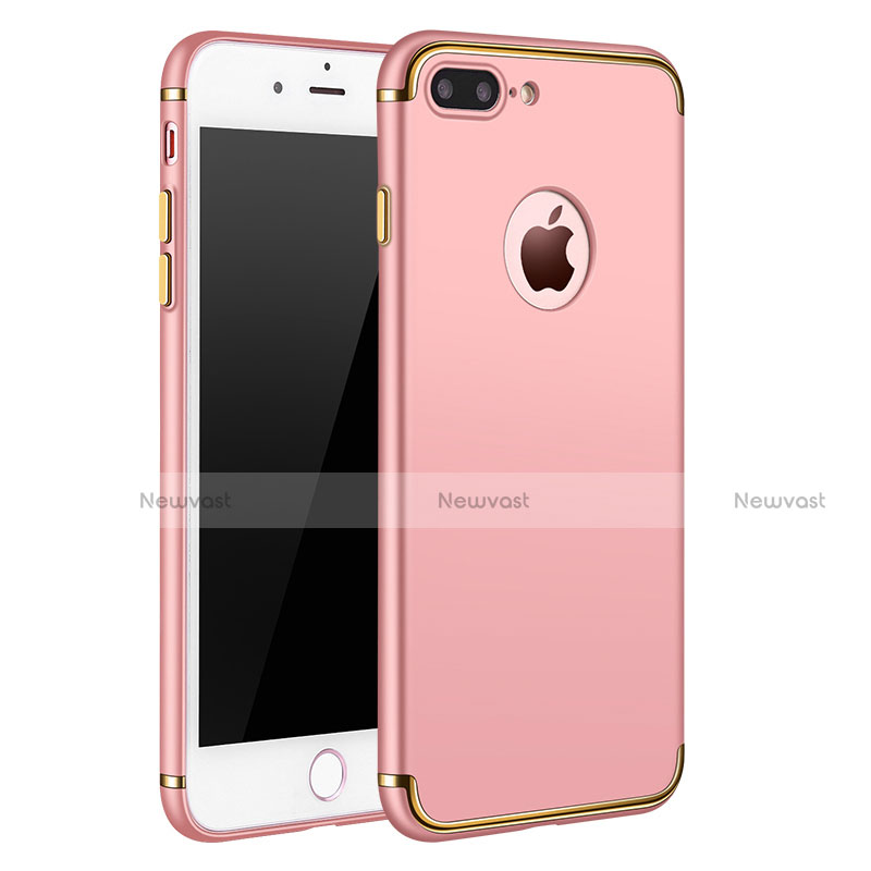 Luxury Metal Frame and Plastic Back Cover F02 for Apple iPhone 7 Plus Rose Gold