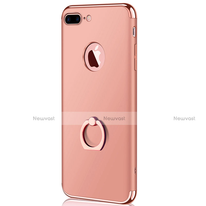 Luxury Metal Frame and Plastic Back Cover F04 for Apple iPhone 8 Plus Rose Gold