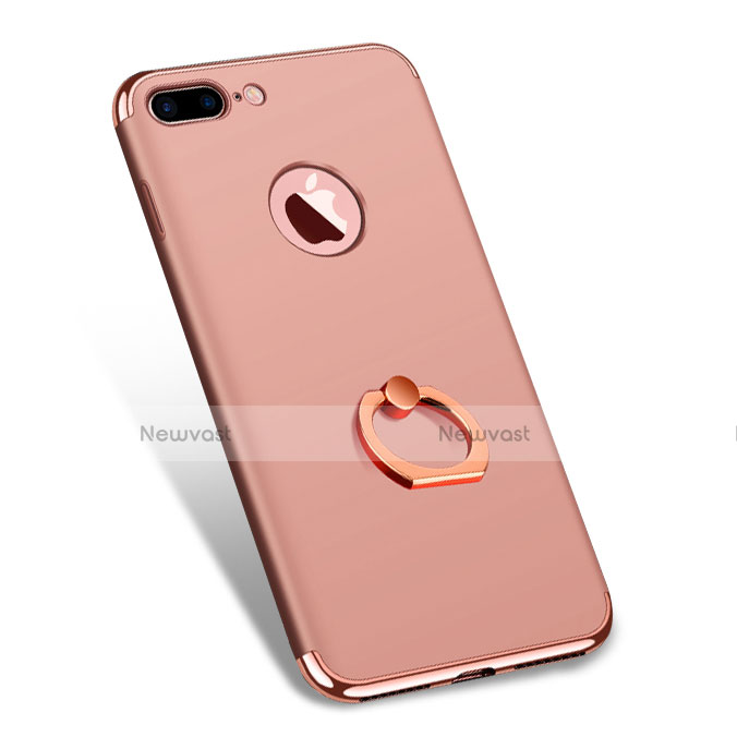 Luxury Metal Frame and Plastic Back Cover F04 for Apple iPhone 8 Plus Rose Gold