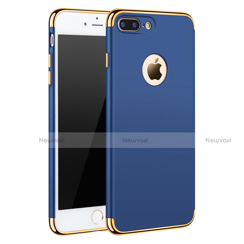 Luxury Metal Frame and Plastic Back Cover F05 for Apple iPhone 7 Plus Blue