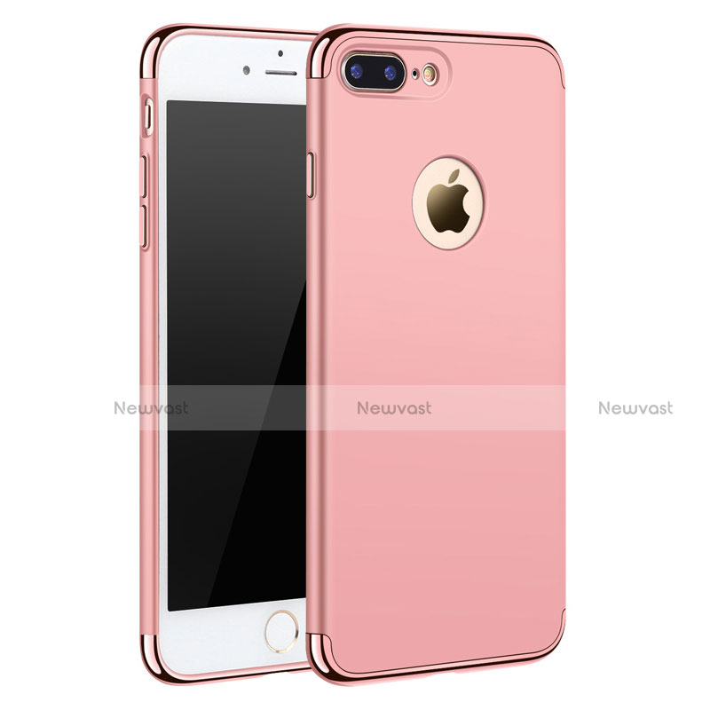 Luxury Metal Frame and Plastic Back Cover F05 for Apple iPhone 7 Plus Rose Gold