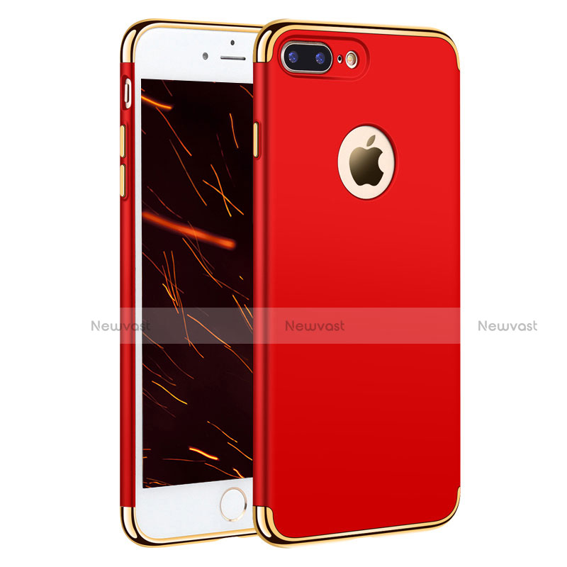 Luxury Metal Frame and Plastic Back Cover F05 for Apple iPhone 8 Plus Red