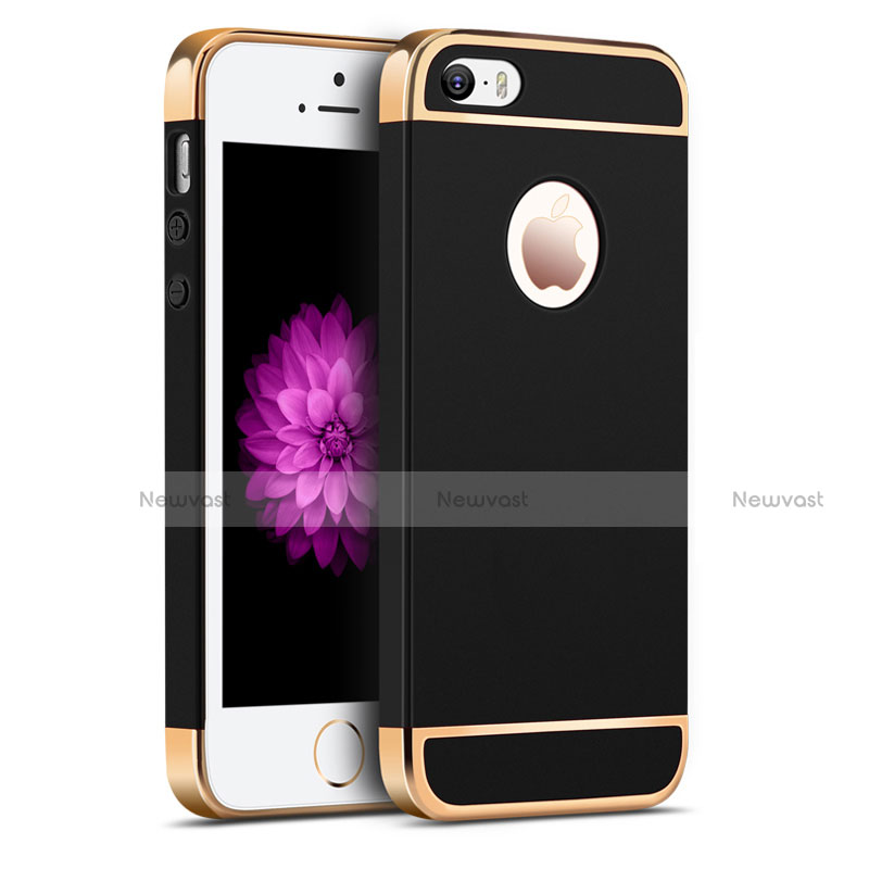 Luxury Metal Frame and Plastic Back Cover for Apple iPhone 5 Black