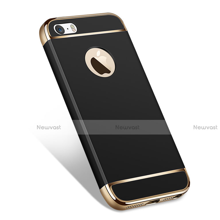 Luxury Metal Frame and Plastic Back Cover for Apple iPhone 5 Black