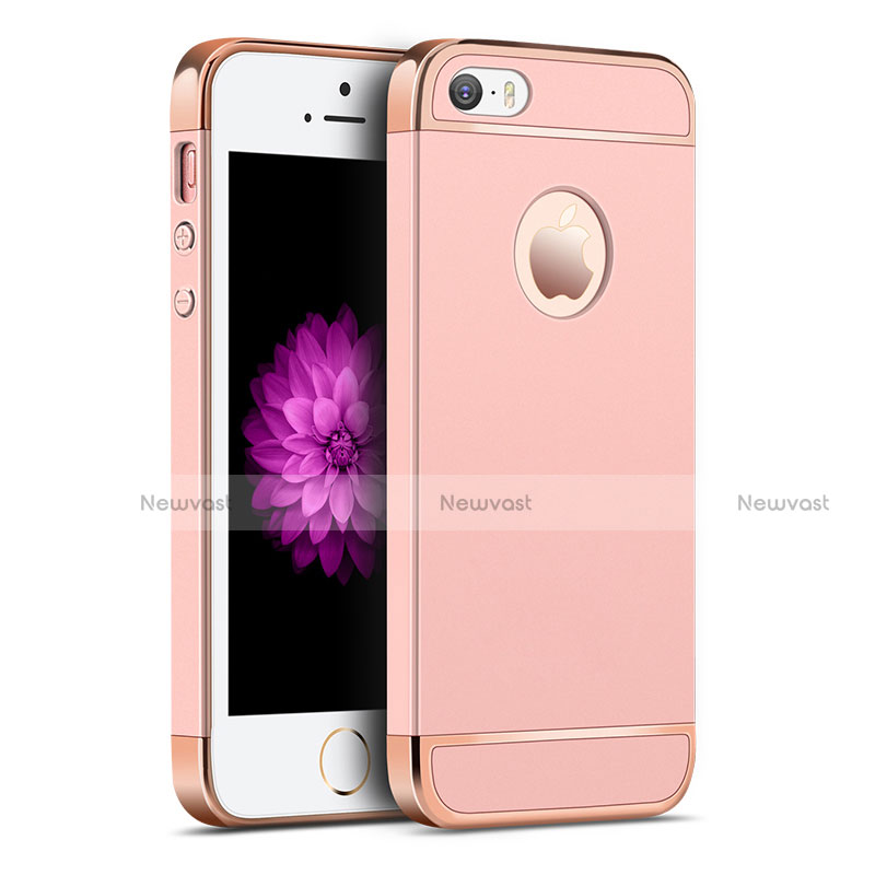 Luxury Metal Frame and Plastic Back Cover for Apple iPhone 5 Rose Gold