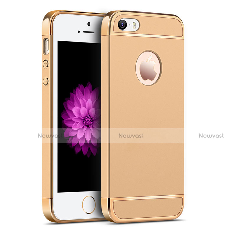 Luxury Metal Frame and Plastic Back Cover for Apple iPhone SE Gold