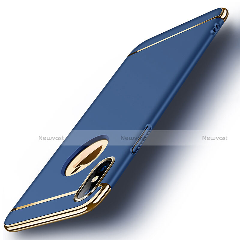 Luxury Metal Frame and Plastic Back Cover for Apple iPhone X Blue