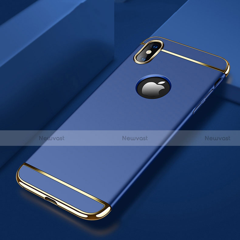 Luxury Metal Frame and Plastic Back Cover for Apple iPhone X Blue