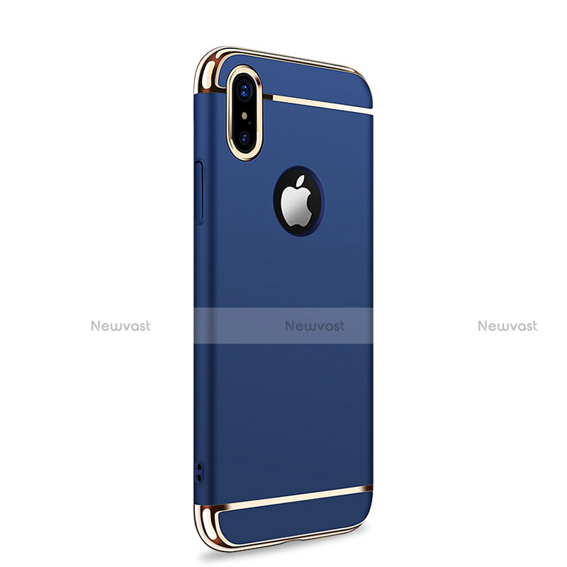 Luxury Metal Frame and Plastic Back Cover for Apple iPhone X Blue