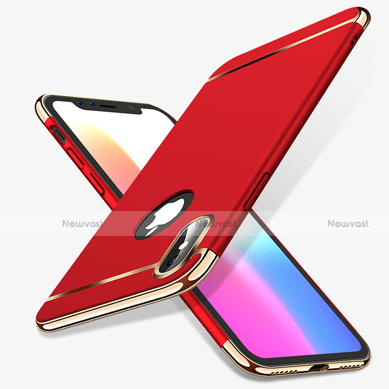 Luxury Metal Frame and Plastic Back Cover for Apple iPhone X Red