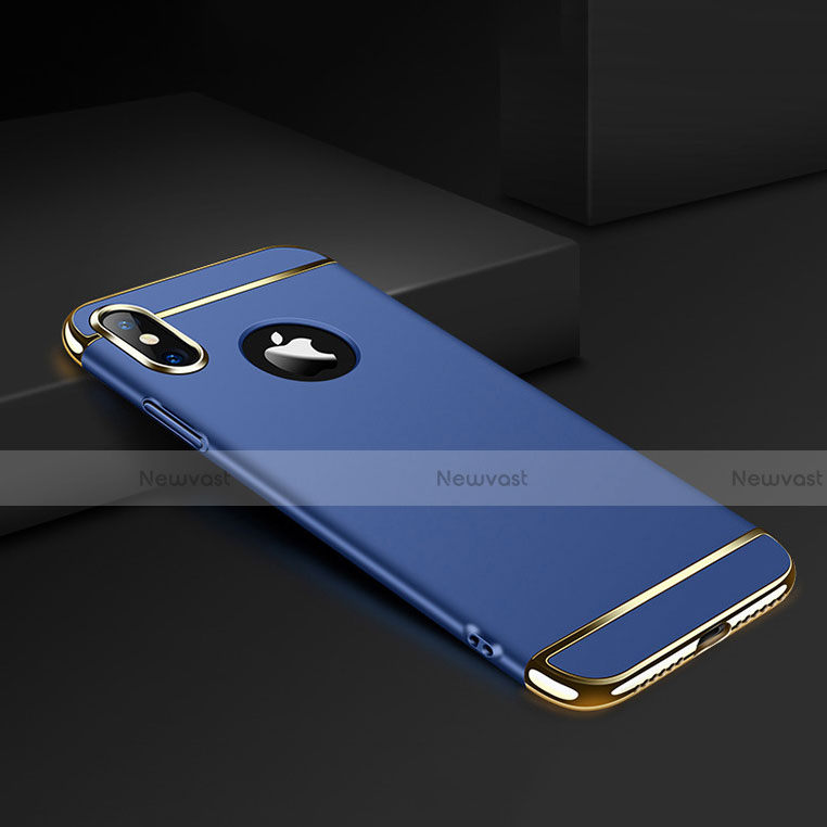 Luxury Metal Frame and Plastic Back Cover for Apple iPhone Xs Blue