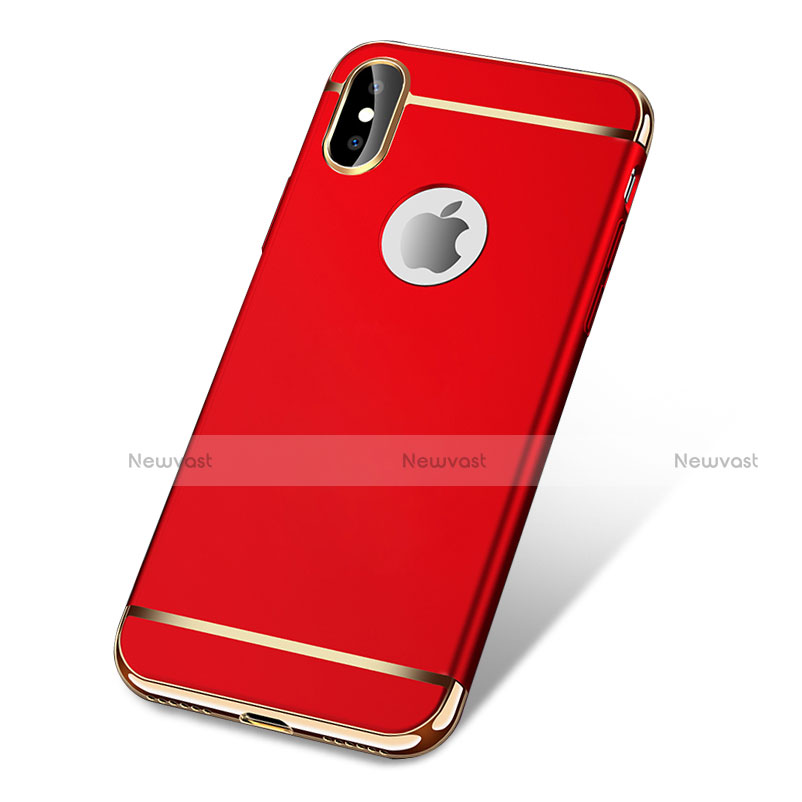 Luxury Metal Frame and Plastic Back Cover for Apple iPhone Xs Red