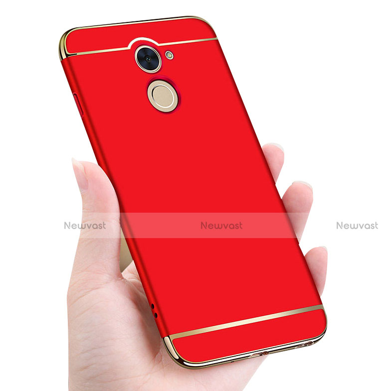 Luxury Metal Frame and Plastic Back Cover for Huawei Enjoy 7 Plus Red