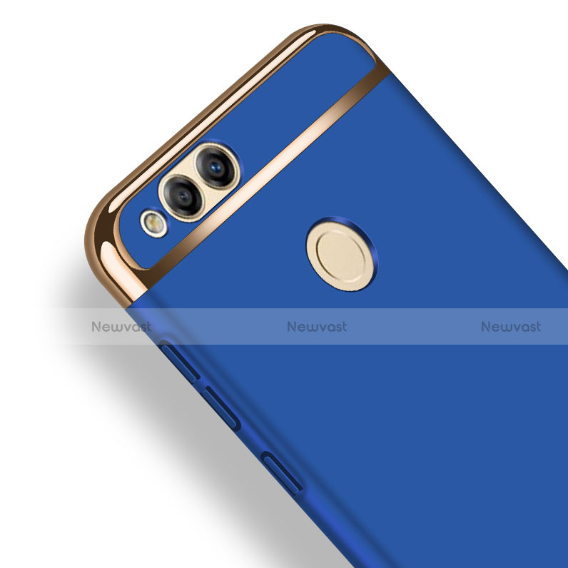 Luxury Metal Frame and Plastic Back Cover for Huawei Honor 7X Blue