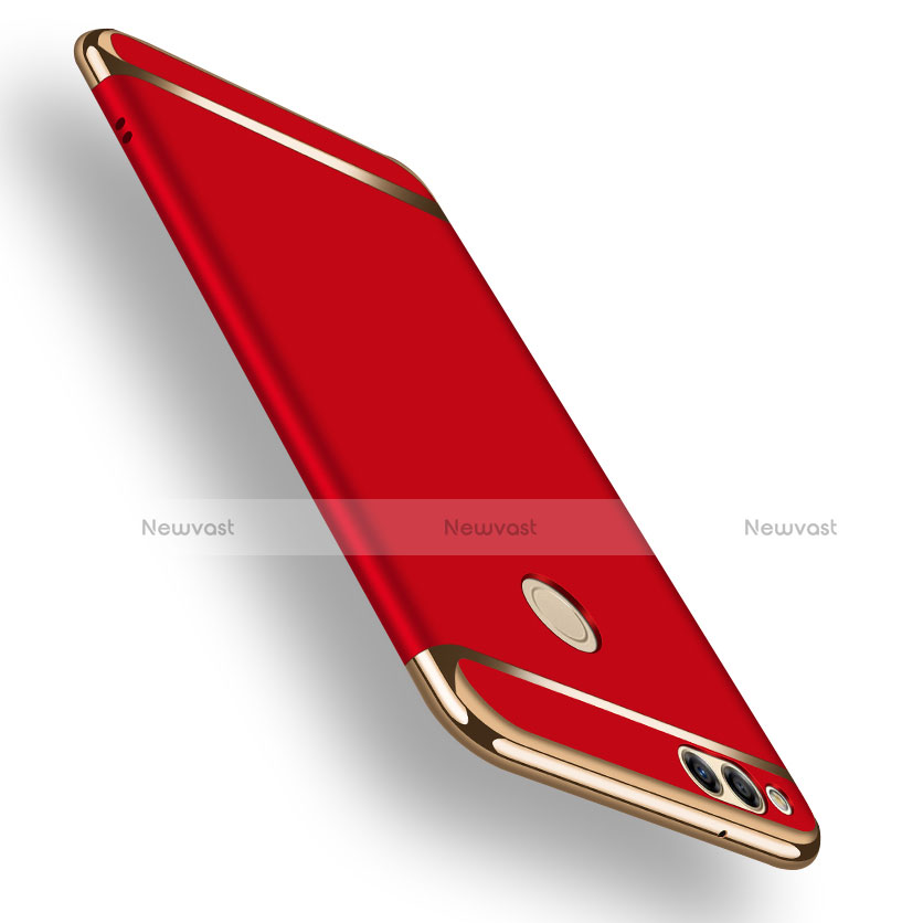 Luxury Metal Frame and Plastic Back Cover for Huawei Honor 7X Red