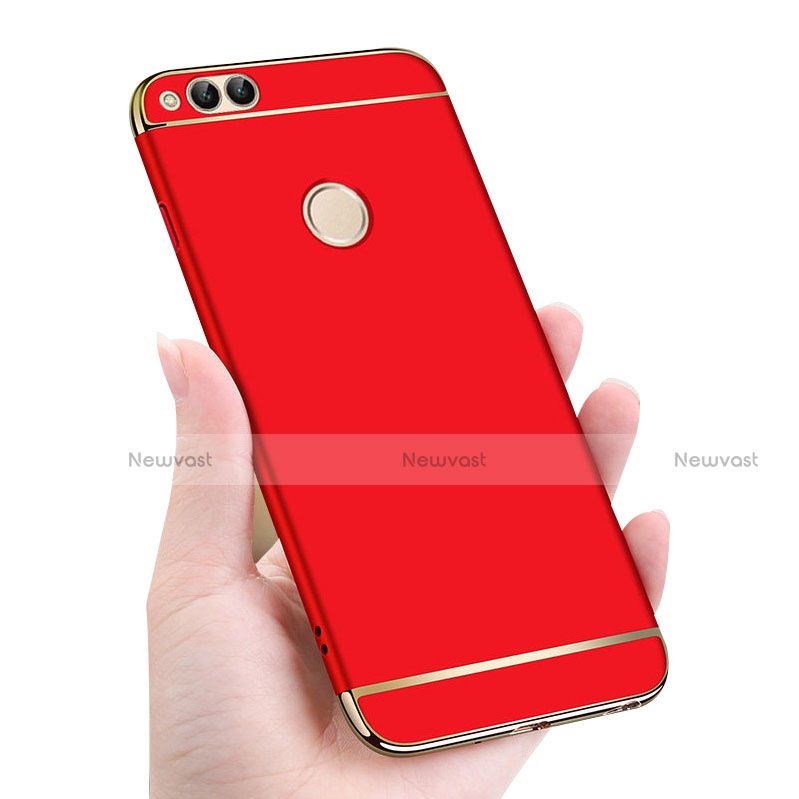 Luxury Metal Frame and Plastic Back Cover for Huawei Honor 7X Red