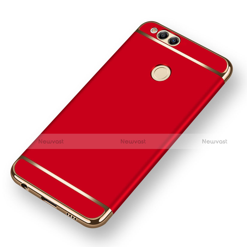 Luxury Metal Frame and Plastic Back Cover for Huawei Honor 7X Red