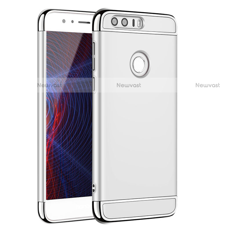 Luxury Metal Frame and Plastic Back Cover for Huawei Honor 8 Silver