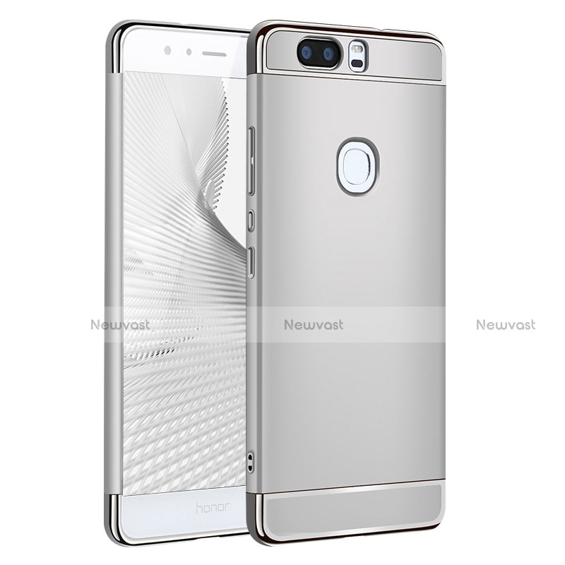 Luxury Metal Frame and Plastic Back Cover for Huawei Honor V8 Silver