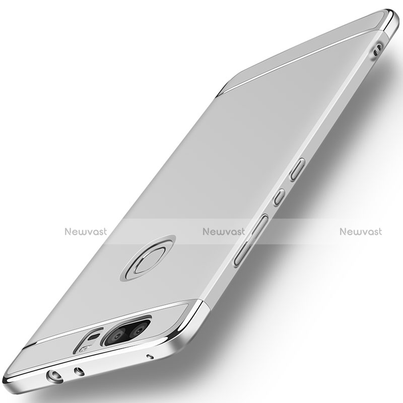 Luxury Metal Frame and Plastic Back Cover for Huawei Honor V8 Silver