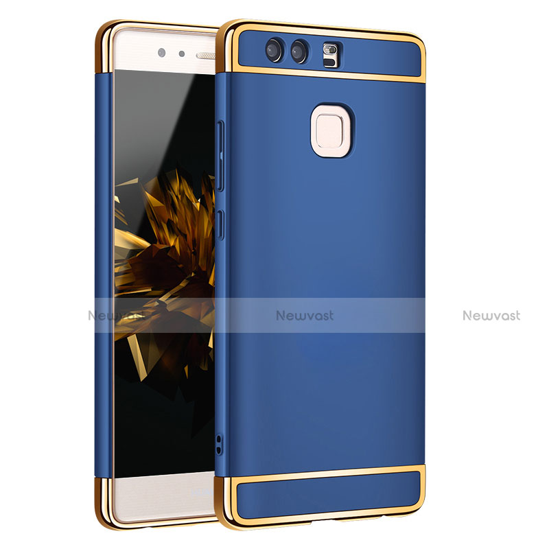 Luxury Metal Frame and Plastic Back Cover for Huawei P9 Blue