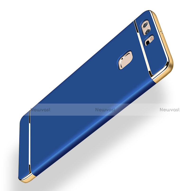 Luxury Metal Frame and Plastic Back Cover for Huawei P9 Blue