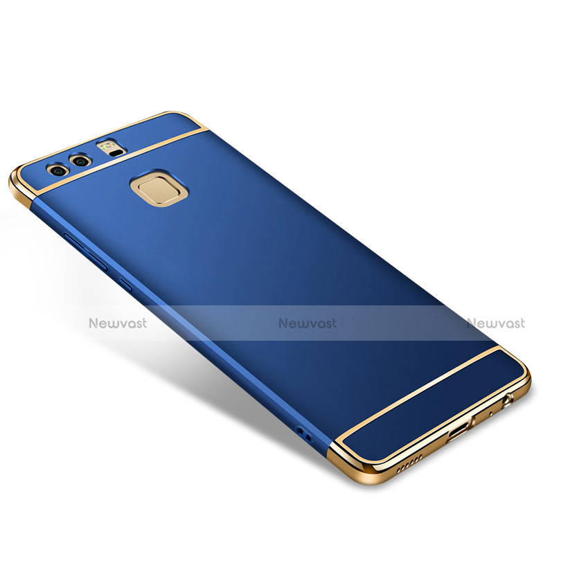 Luxury Metal Frame and Plastic Back Cover for Huawei P9 Plus Blue