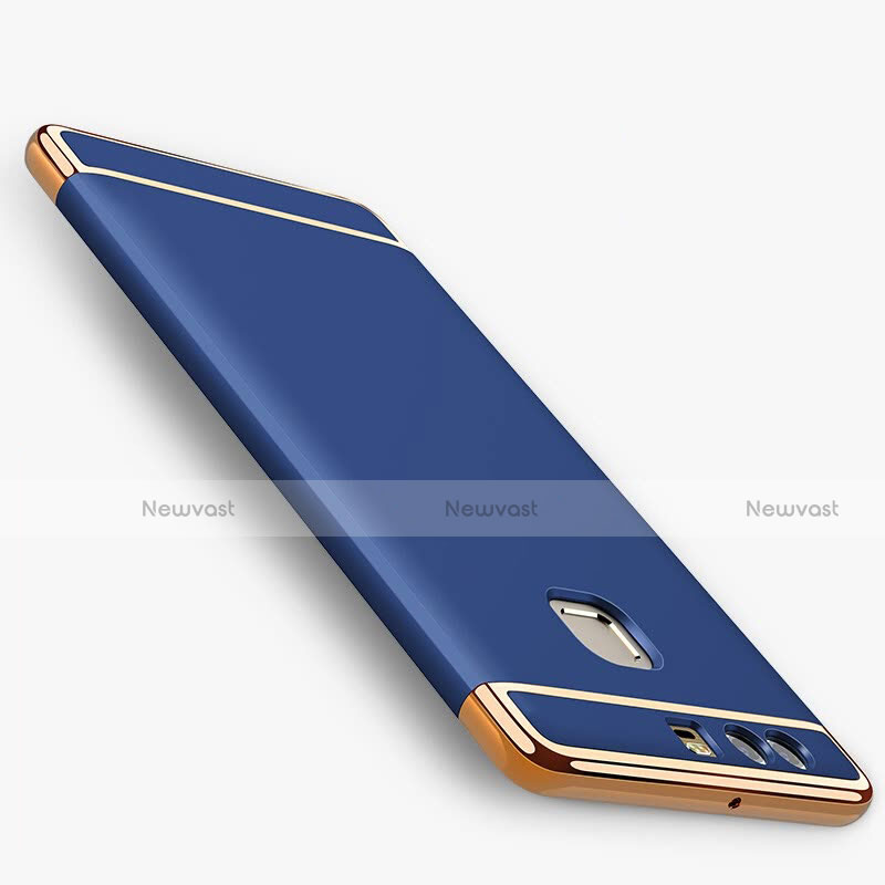 Luxury Metal Frame and Plastic Back Cover for Huawei P9 Plus Blue