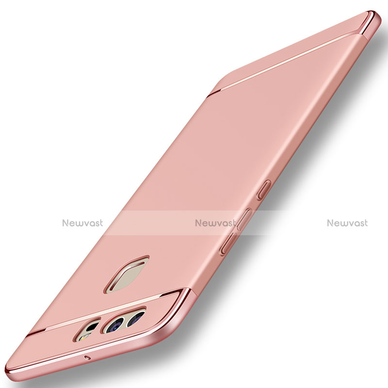 Luxury Metal Frame and Plastic Back Cover for Huawei P9 Plus Rose Gold