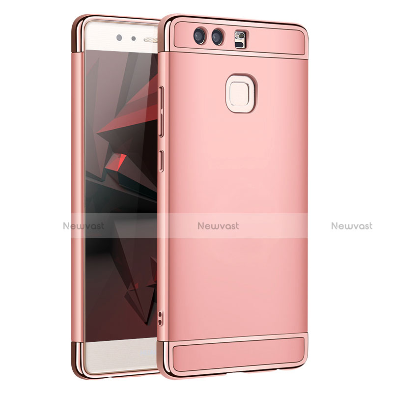 Luxury Metal Frame and Plastic Back Cover for Huawei P9 Plus Rose Gold