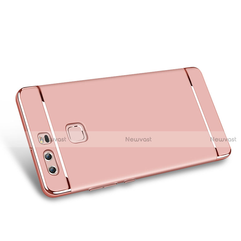 Luxury Metal Frame and Plastic Back Cover for Huawei P9 Plus Rose Gold