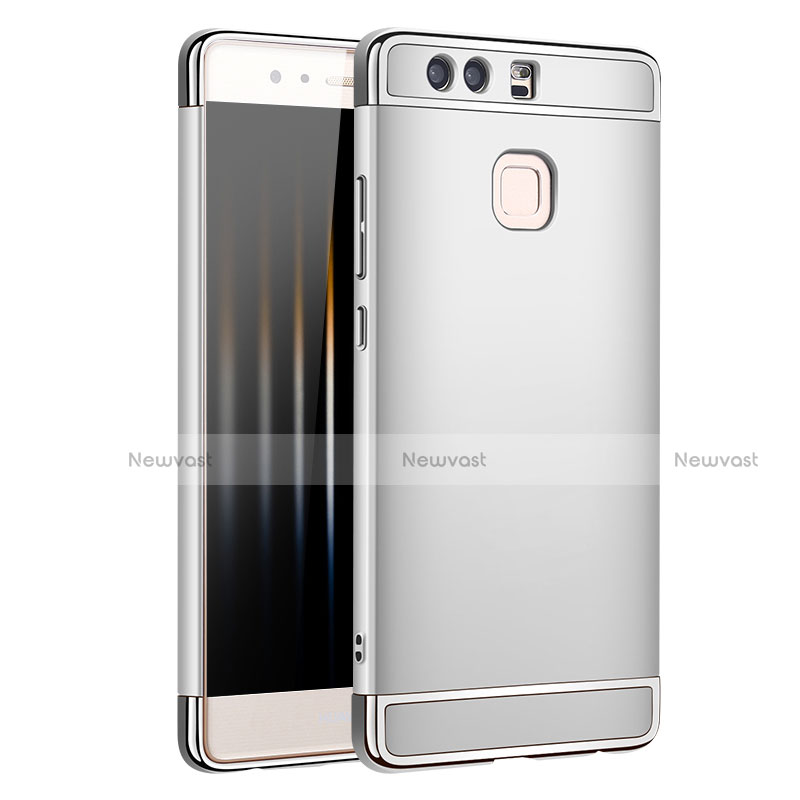 Luxury Metal Frame and Plastic Back Cover for Huawei P9 Silver