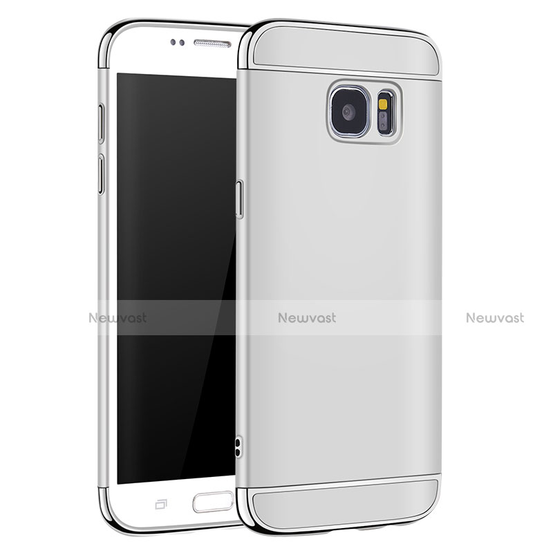 Luxury Metal Frame and Plastic Back Cover for Samsung Galaxy S7 Edge G935F Silver