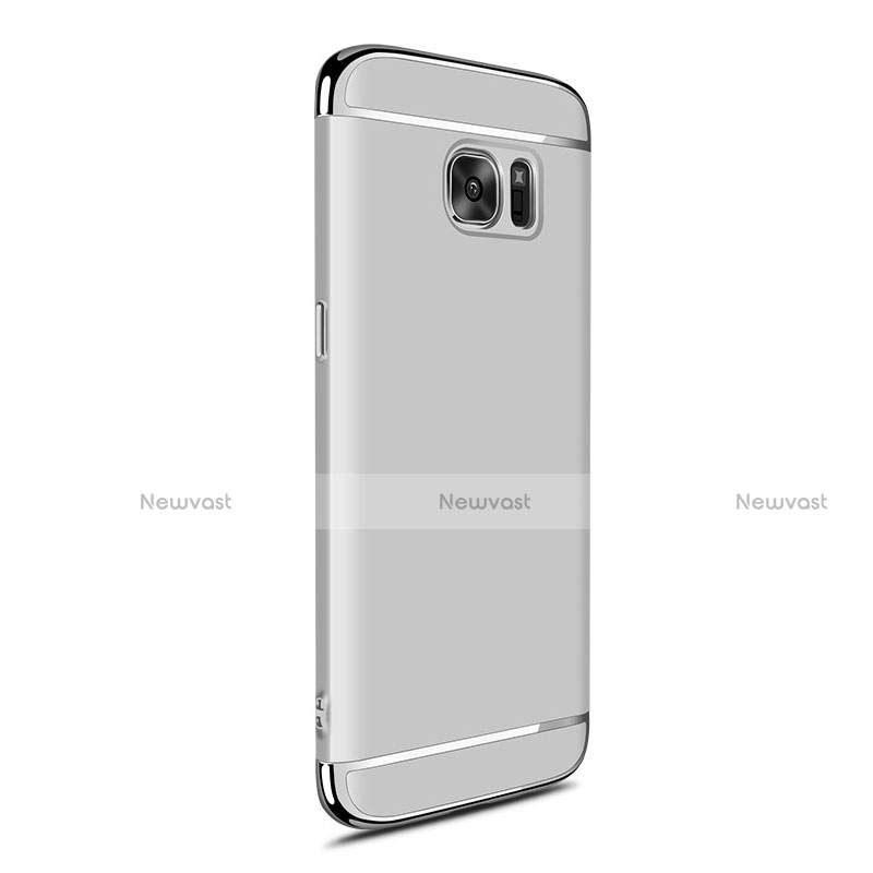 Luxury Metal Frame and Plastic Back Cover for Samsung Galaxy S7 Edge G935F Silver