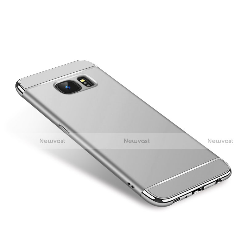 Luxury Metal Frame and Plastic Back Cover for Samsung Galaxy S7 Edge G935F Silver