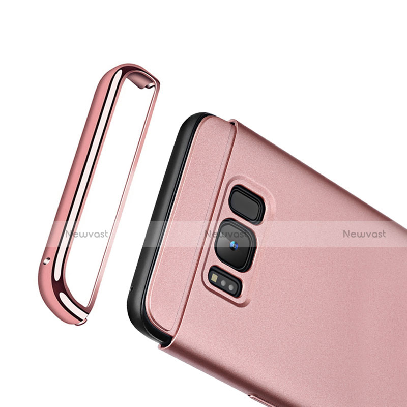 Luxury Metal Frame and Plastic Back Cover for Samsung Galaxy S8 Plus Rose Gold