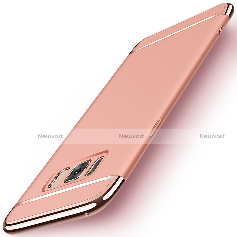 Luxury Metal Frame and Plastic Back Cover for Samsung Galaxy S8 Rose Gold