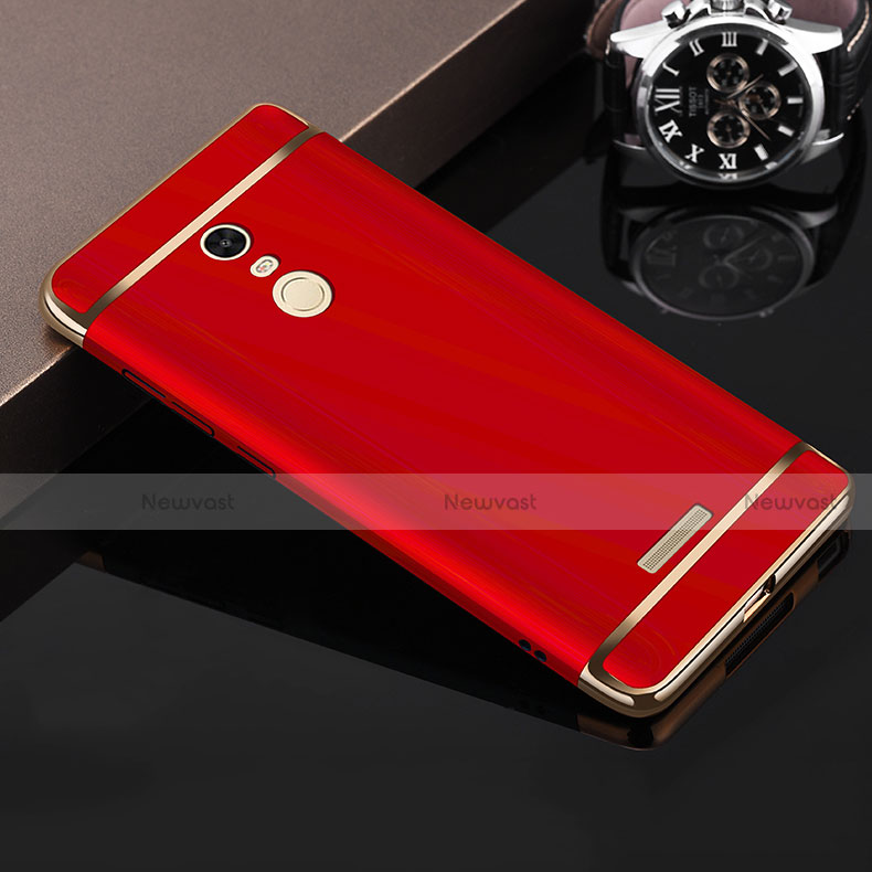 Luxury Metal Frame and Plastic Back Cover for Xiaomi Redmi Note 3 MediaTek Red