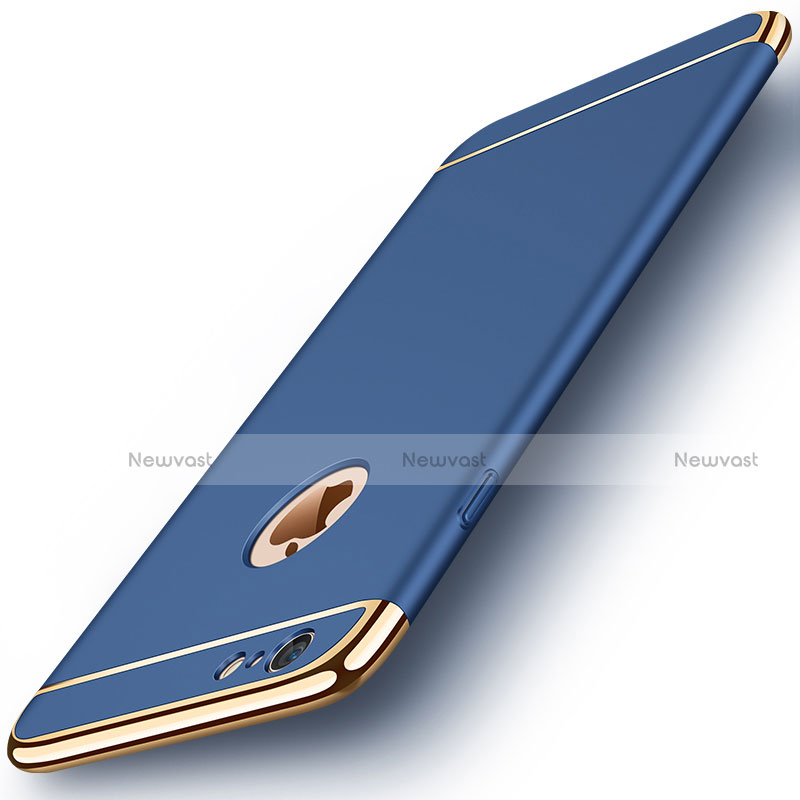 Luxury Metal Frame and Plastic Back Cover M01 for Apple iPhone 6 Plus Blue