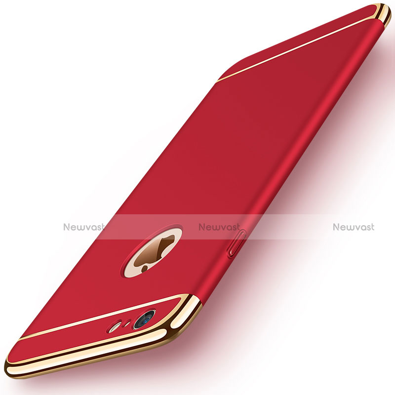 Luxury Metal Frame and Plastic Back Cover M01 for Apple iPhone 6 Plus Red