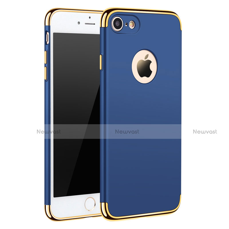 Luxury Metal Frame and Plastic Back Cover M01 for Apple iPhone 7 Blue