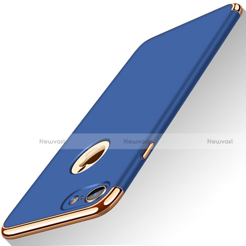 Luxury Metal Frame and Plastic Back Cover M01 for Apple iPhone 7 Blue