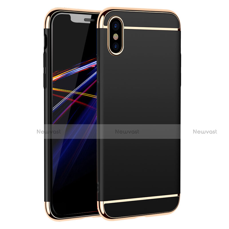 Luxury Metal Frame and Plastic Back Cover M01 for Apple iPhone X Black