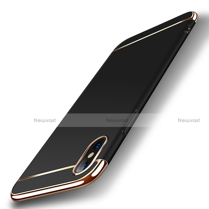 Luxury Metal Frame and Plastic Back Cover M01 for Apple iPhone X Black