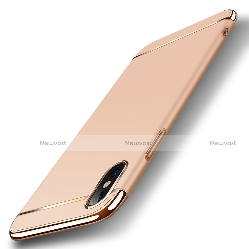 Luxury Metal Frame and Plastic Back Cover M01 for Apple iPhone X Gold